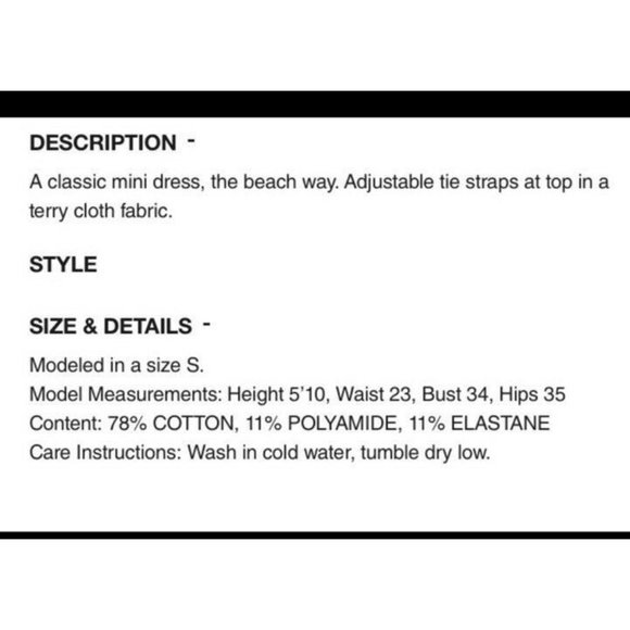 Solid And Striped Terry Shift Dress Swim Cover Up Size XL - Picture 10 of 10